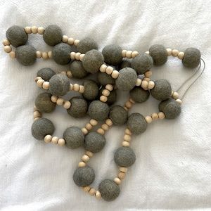 72” wool and wooden decorative beads